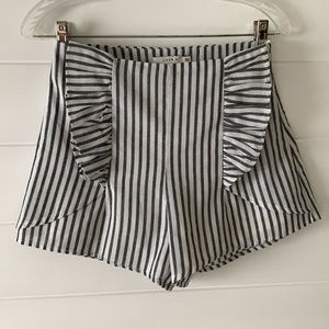 Lush Luca + Grace Striped Ruffle Shorts Small